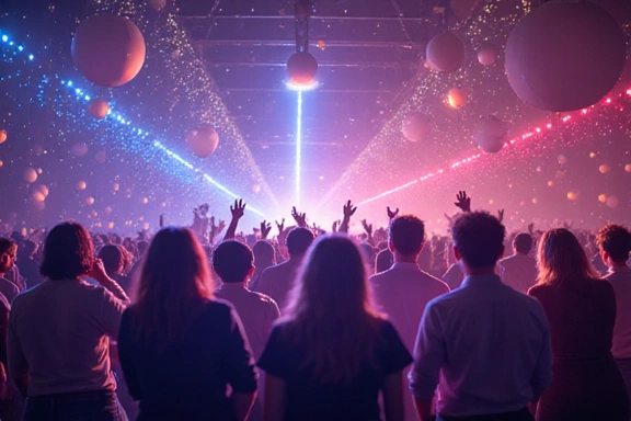 Abstract representation of a vibrant social gaming community with interconnected elements and sparkling light effects, symbolizing fun and connection.