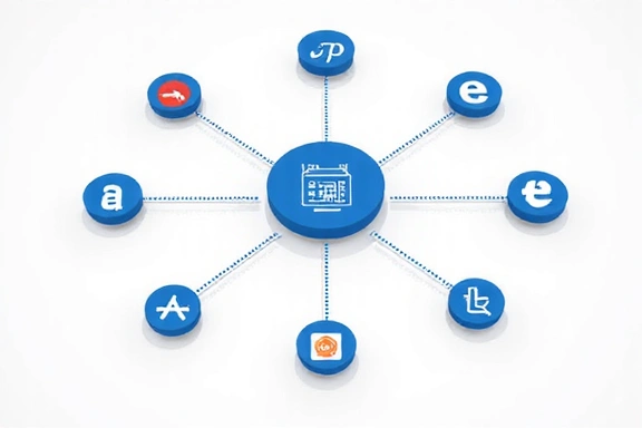Illustration of network connections representing third-party cookie usage
