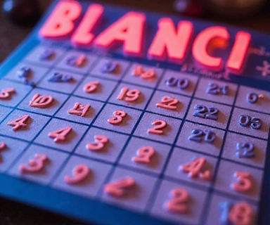 Bingo card with dabbed numbers