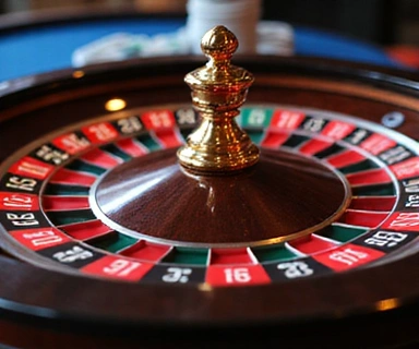European Roulette wheel with chips