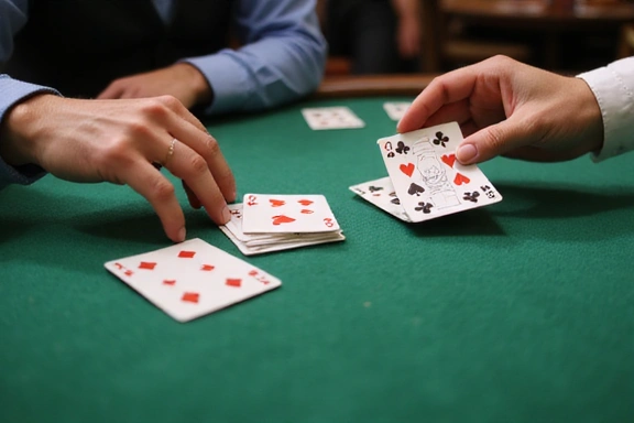 Preview of a blackjack game with cards being dealt